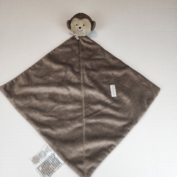 Precious Firsts by Carter's Monkey Rattle Security Blanket Lovey - Picture 1 of 6